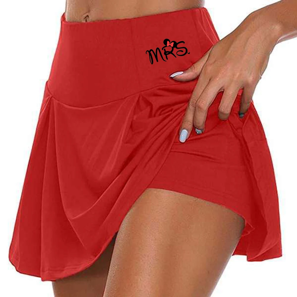 

MRS Prints Women Sports Skirts Dance Fitness Skirts Female Tennis Running Skort Active Athletic Yoga Skirt Short