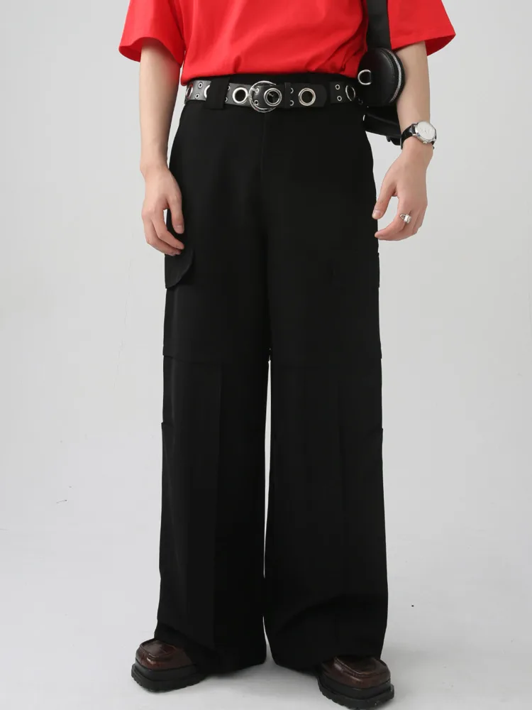 

SYUHGFA Men Clothing 2022 Autumn Korea Streetwear Fashion Cargo Pants Causal Loose Slim Straight Trousers For Male