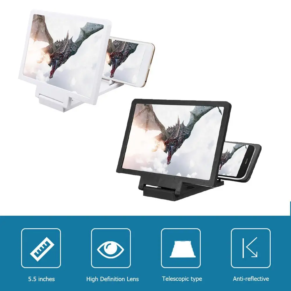 

3D Mobile Phone Screen Magnifier Amplifying Stand Movie Foldable 5.5 inch Bracket Amplifier Desktop Bracket Smartphone Holder
