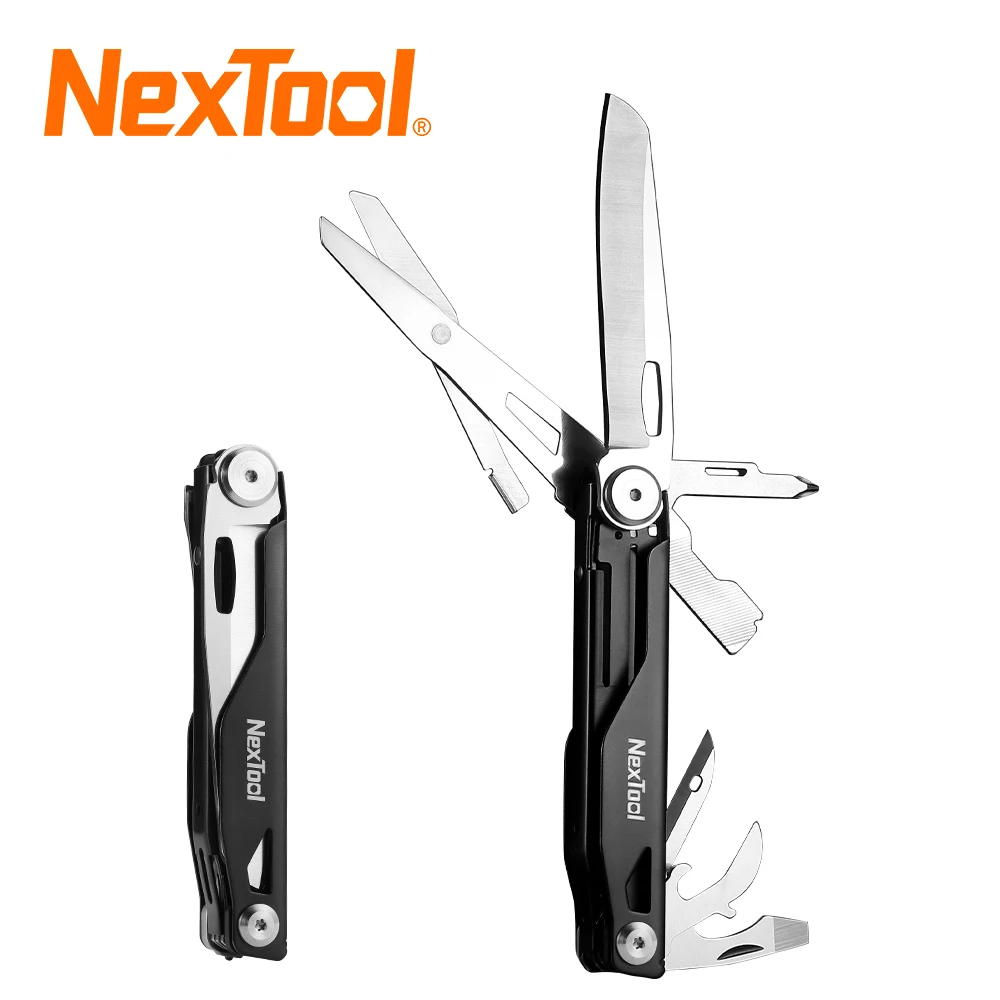 NexTool 12 IN 1 EDC Tools Folding Pocket Knife With Safety Lock Survival Kit Scissors For Fishing Multi Tool Outdoor Portable