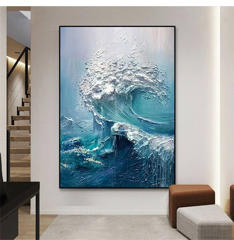 Современная абстрактная фотография голубого океана фотокартина опускающаяся от