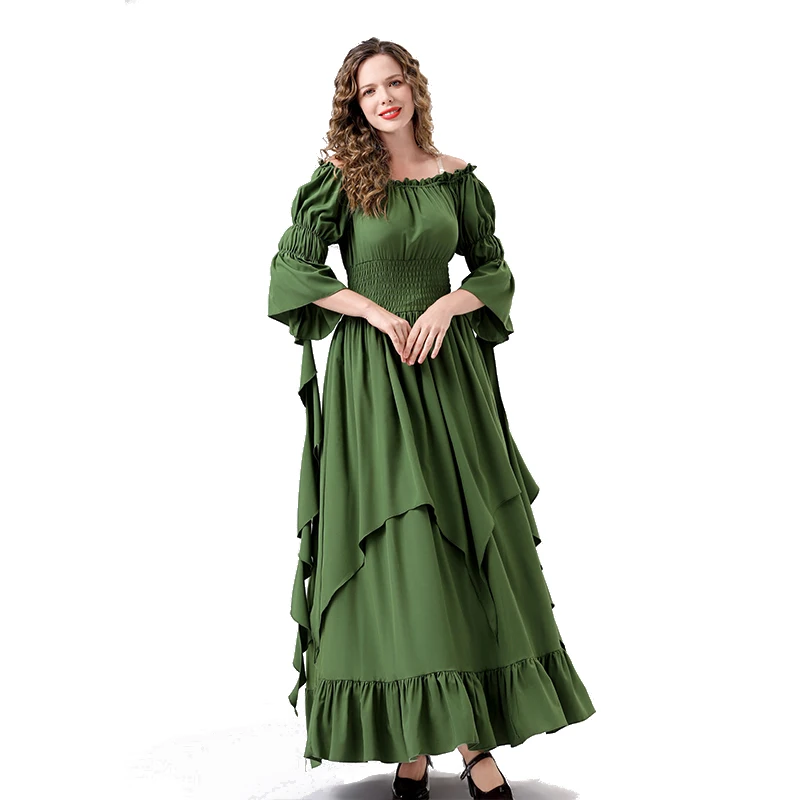 Женский длинный костюм принцессы средневековой длины