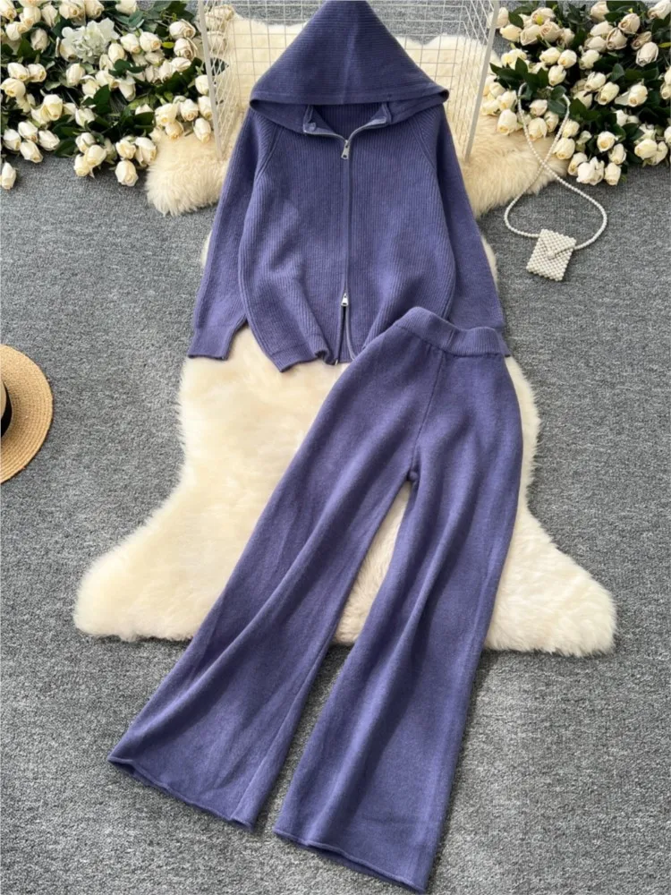 Женский вязаный свитер брючные костюмы зимняя мода корейские блузки топы и