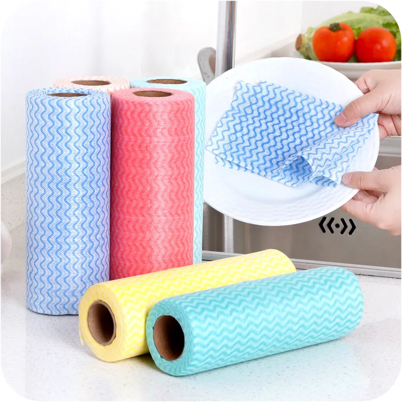 

1Roll Household Point-Breaking Non-Woven Roll Free Cutting Scouring Pad Wash-Free Rag Dish Towel Cleaning Cloth Household Produc