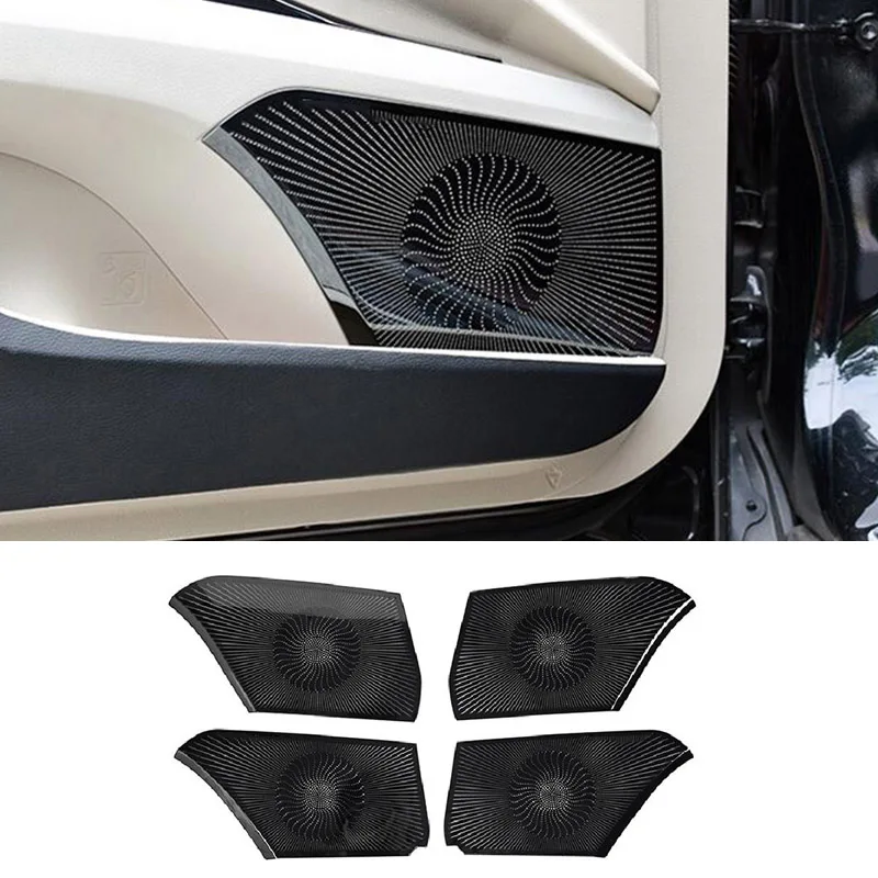 

For Toyota Camry 18-19 4* Black Titanium Car Door Stereo Speaker Decorate Cover Trim Car Interior Supplies