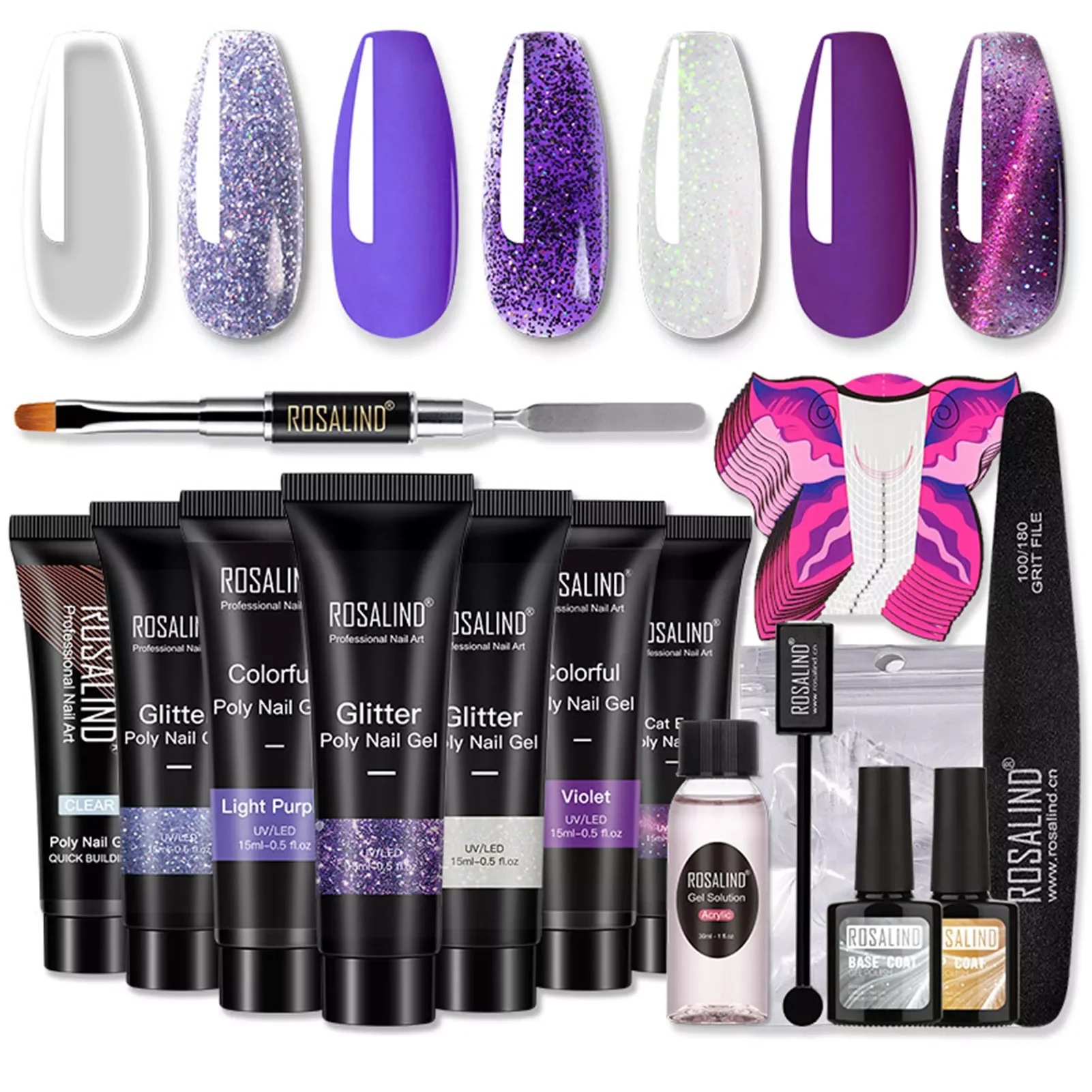 

NEW2023 Acrylic Manicure Set Poly UV Gel Extension Nail Kit Nails Complete Kit Gel For Extension Semi Permanent Nail Extension G