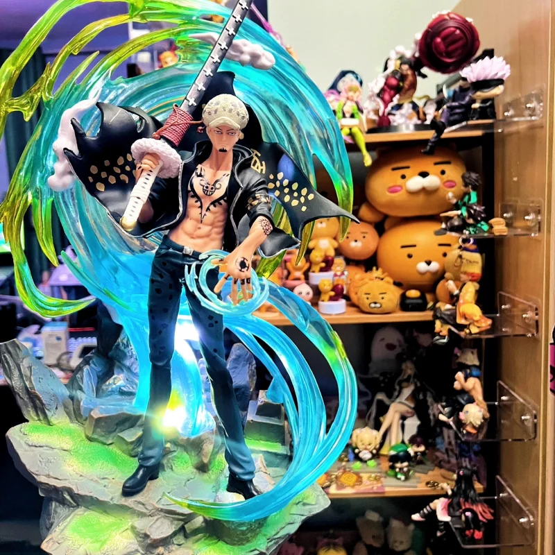 

43 см аниме One Piece Dressrosa Arc Trafalgar Law ПВХ экшн-фигурка игровая Статуя Коллекционная модель для детей светильник Up игрушки подарки
