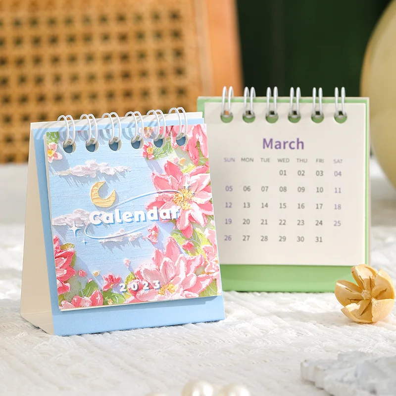 2023 Mini Table Calendar Small Cute Creative Table Calender Student/office Supplies Kawaii Desk Accessories
