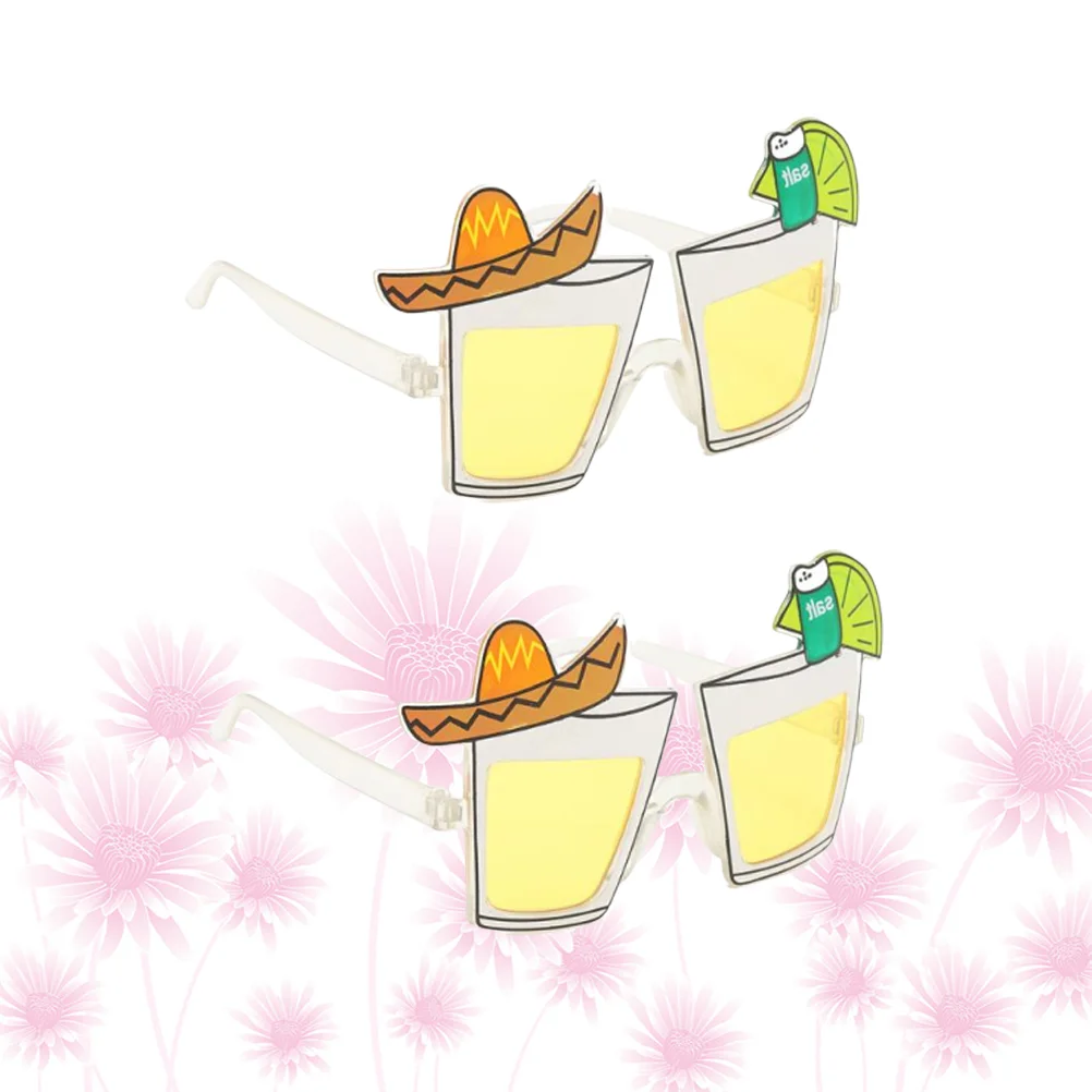 

2 Pcs Party Glasses Prom Photo Props Glasses Frame Novelty Eyewear Funny Eyeglasses Mexican Glasses