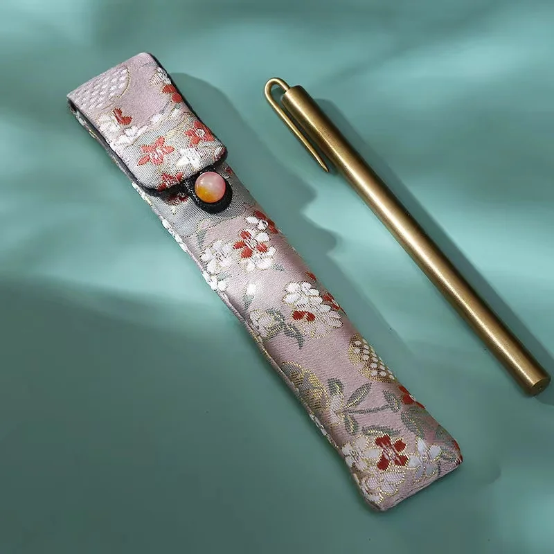 

Chinese Brocade Style Cotton Velvet Inner Pen Cover Single Pen Bag Female Retro Style Literary Pen Case
