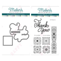metal cutting dies and clear stamp thank you scrapbook diary diy paper craft greet handmade flower decoration embossing template
