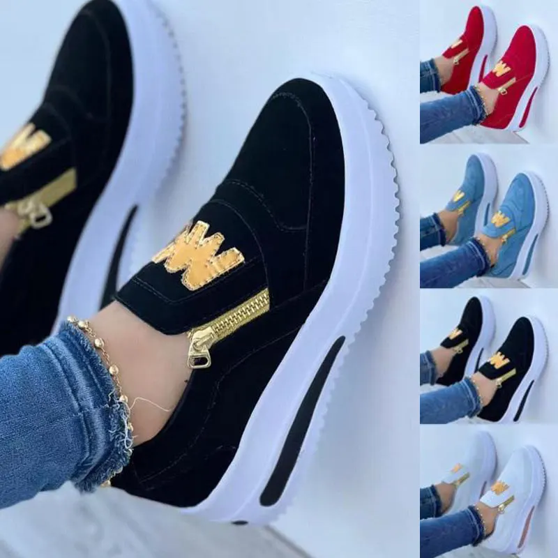 New Women Fashion Sports Shoes Comfy Lightweight Non-slip Platform Sneakers Solid Color Wedge Casual Shoes Running Shoes