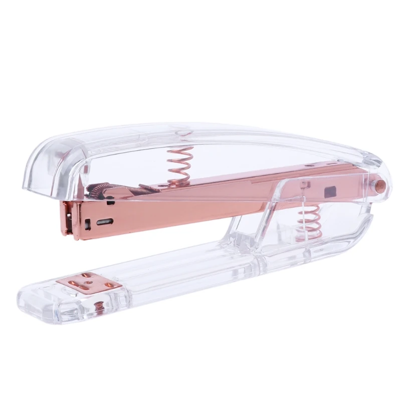 

Fashion Rose Gold Stapler Acrylic Metal 24/6 26/6 Practical Manual Staplers Tool Dropship