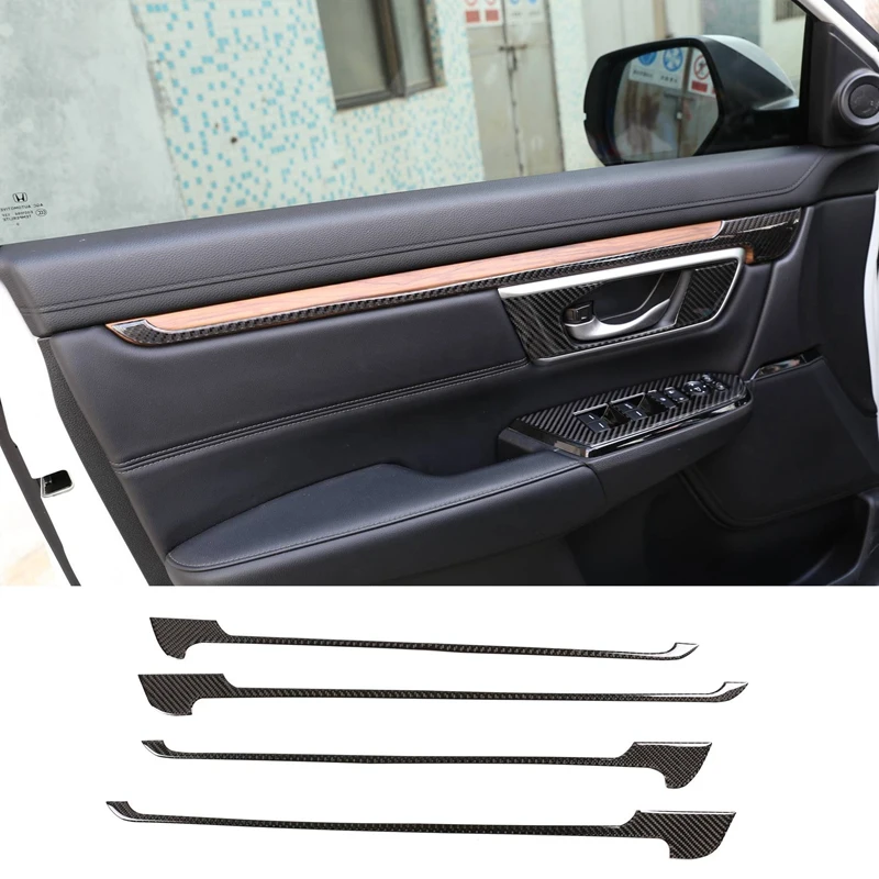 

Carbon Fiber ABS Interior Door Decoration Cover Trim For Honda CR-V CRV 2016-2019 Car Stylings