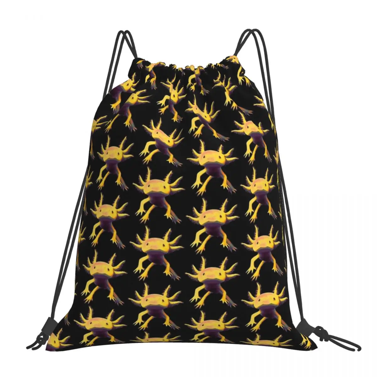 

Axolotl Backpacks Casual Portable Drawstring Bags Drawstring Bundle Pocket Sports Bag Book Bags For Man Woman Students
