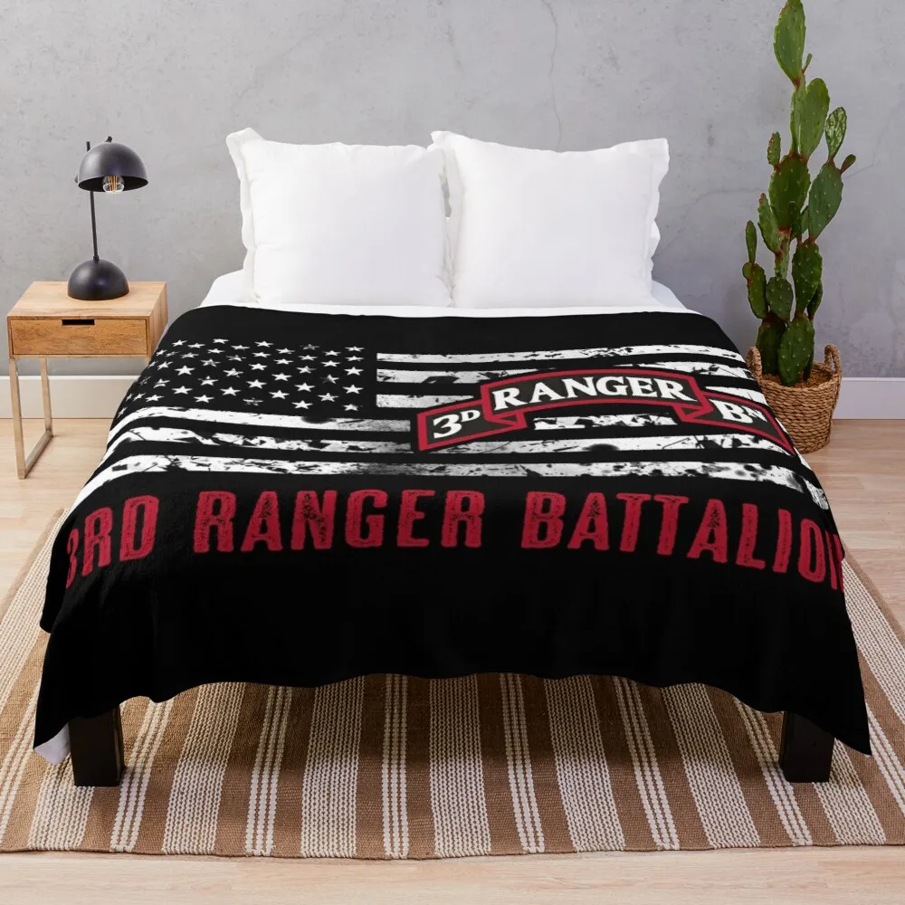 

3rd Ranger Battalion Throw Blanket tufting blanket wool