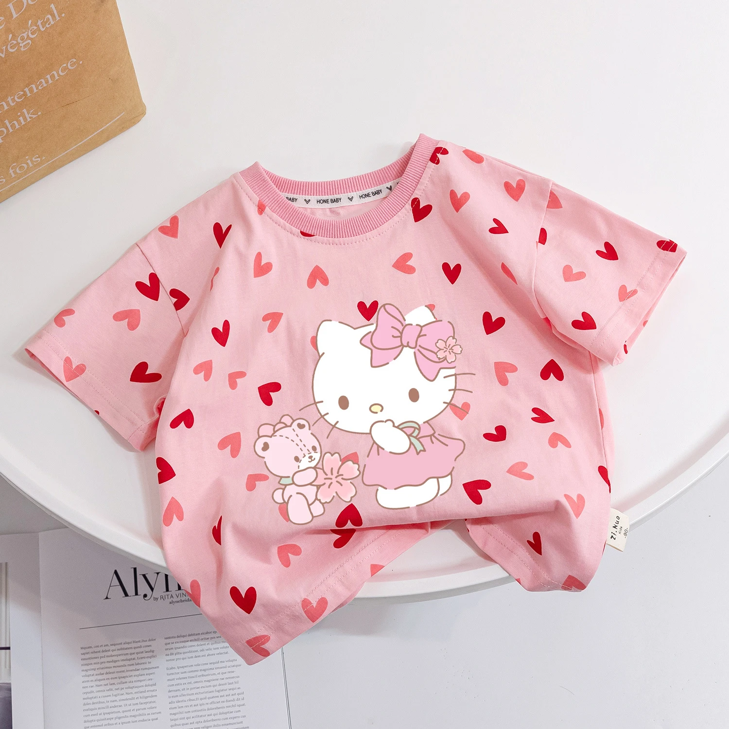 Miniso Sanrio Cinnamoroll Детская футболка с героями мультфильмов My Melody pompurin милые свободные