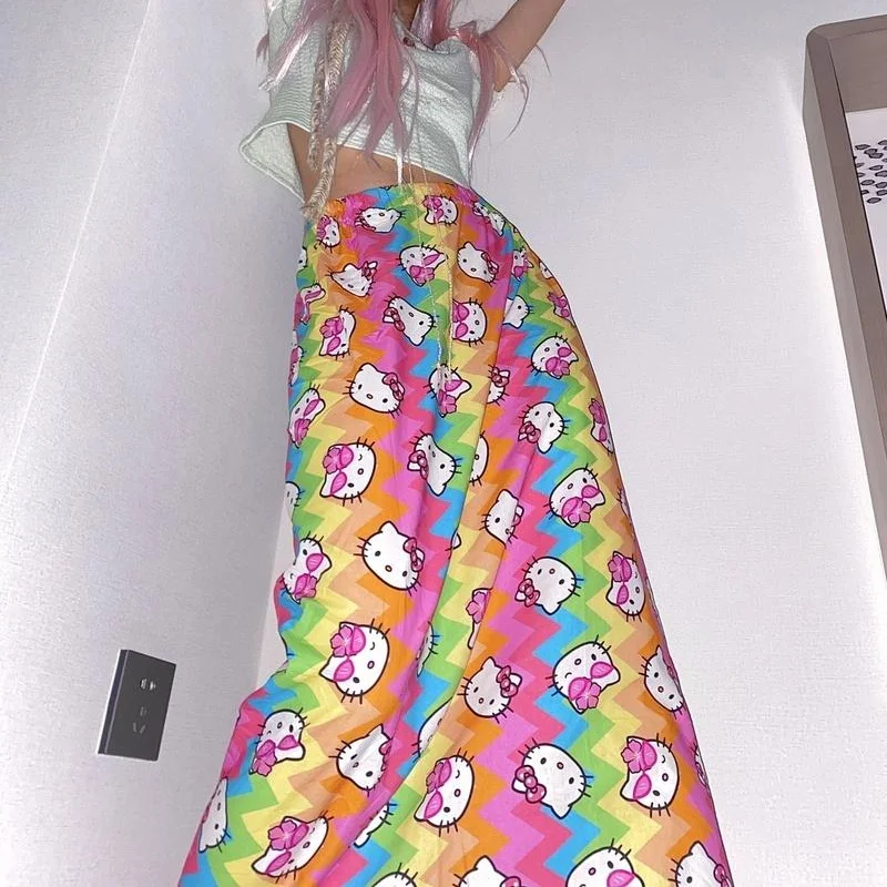 

Sanrio Collection New Hellokitty Cute Loose And Slim Summer Bra Top Hello Kitty A-Line Dress Girls' Dress Pure Cotton Half Skirt