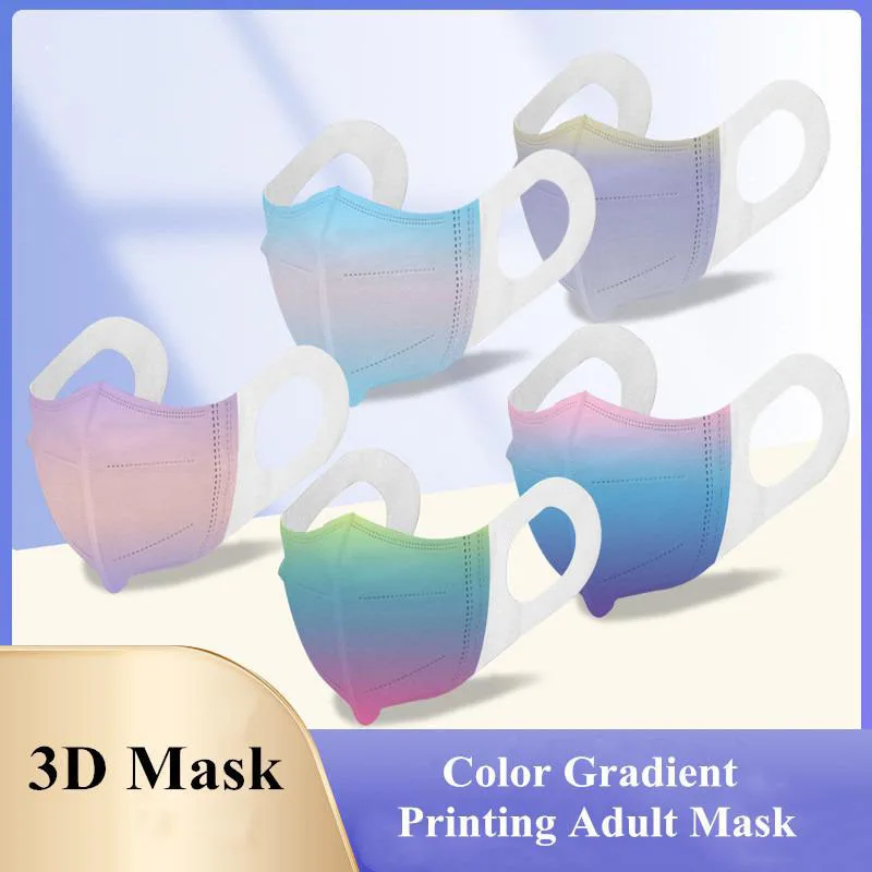 

Colorful 3D Mouth Mask Adult Protective Disposable Mascarillas 3-ply Filter Anti-dust with MeltBlown Face Mask Breathable Masque