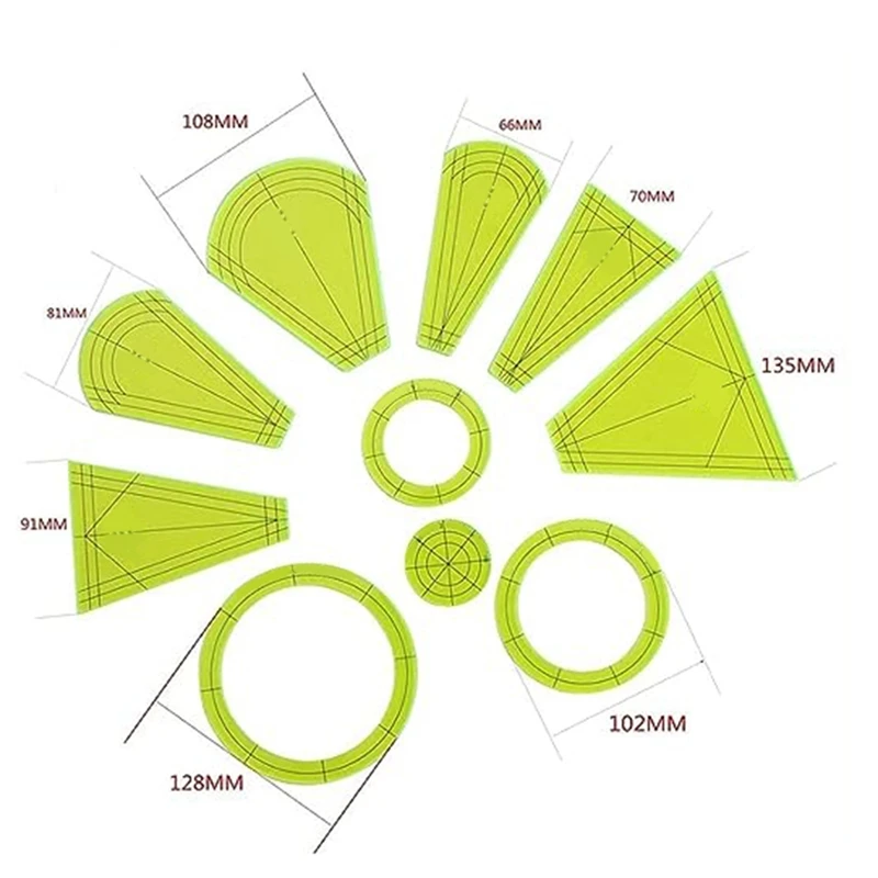 10 шт./набор линейка для шитья