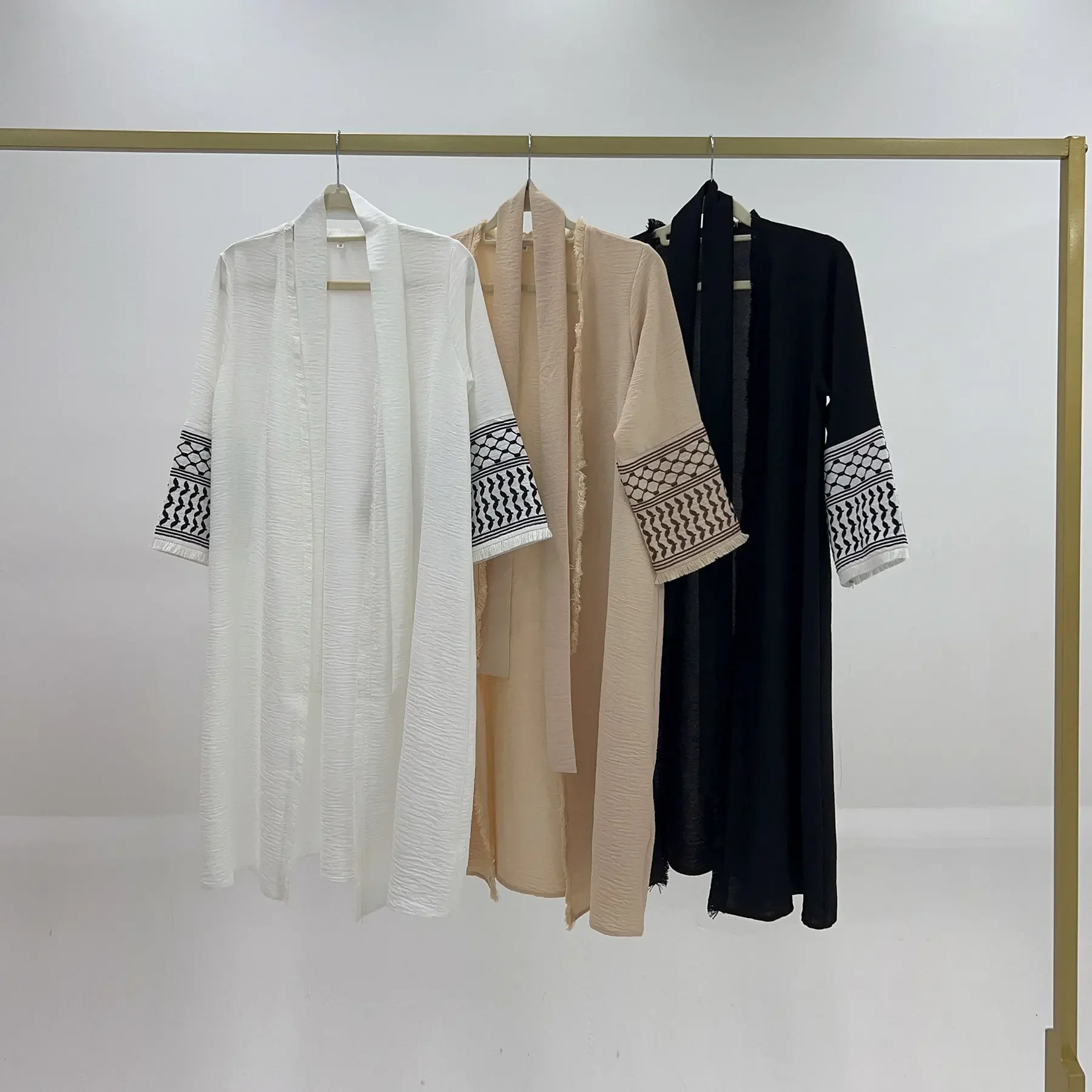 Новое детское платье макси с вышивкой для девочек мусульманская Абая Дубай