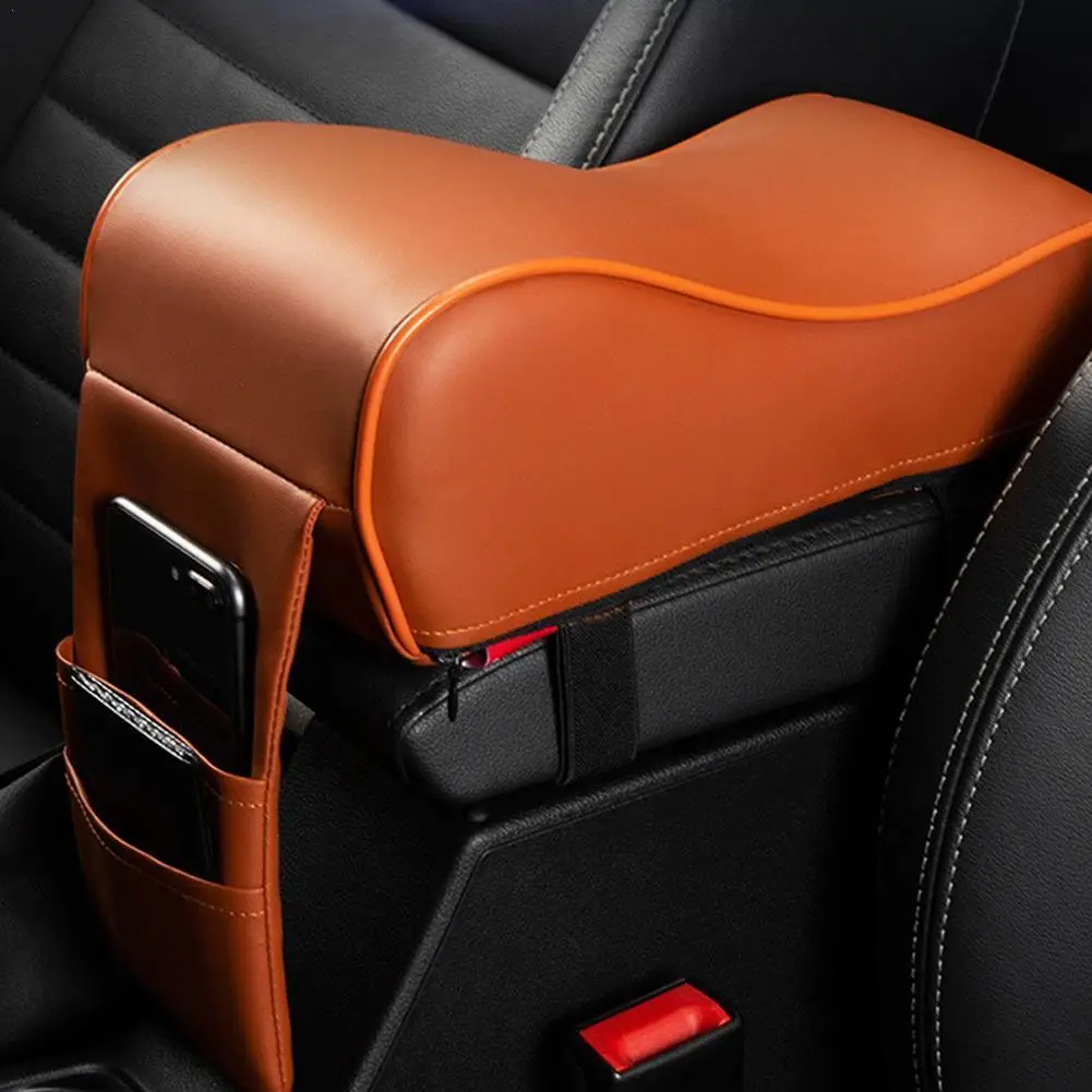

Leather Car Central Armrest Pad Auto Central Console Cushion Styling Box Universal Protective Seat Pillow Mat Cover Vehicle Q0V0