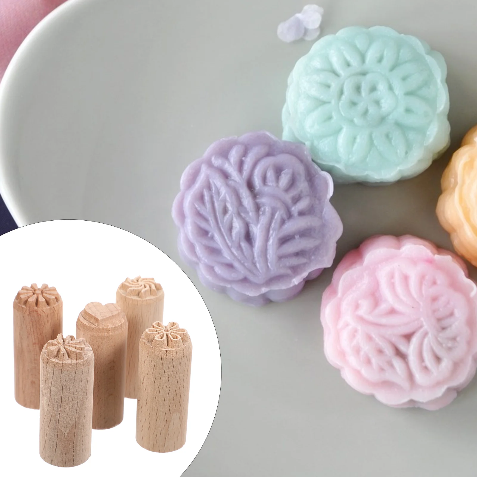 

Miniture Decoration Wood Rubber Stamps DIY Tools Cookie Woodsy Decor Pottery Blocks Concrete 2cm Wooden Stamp