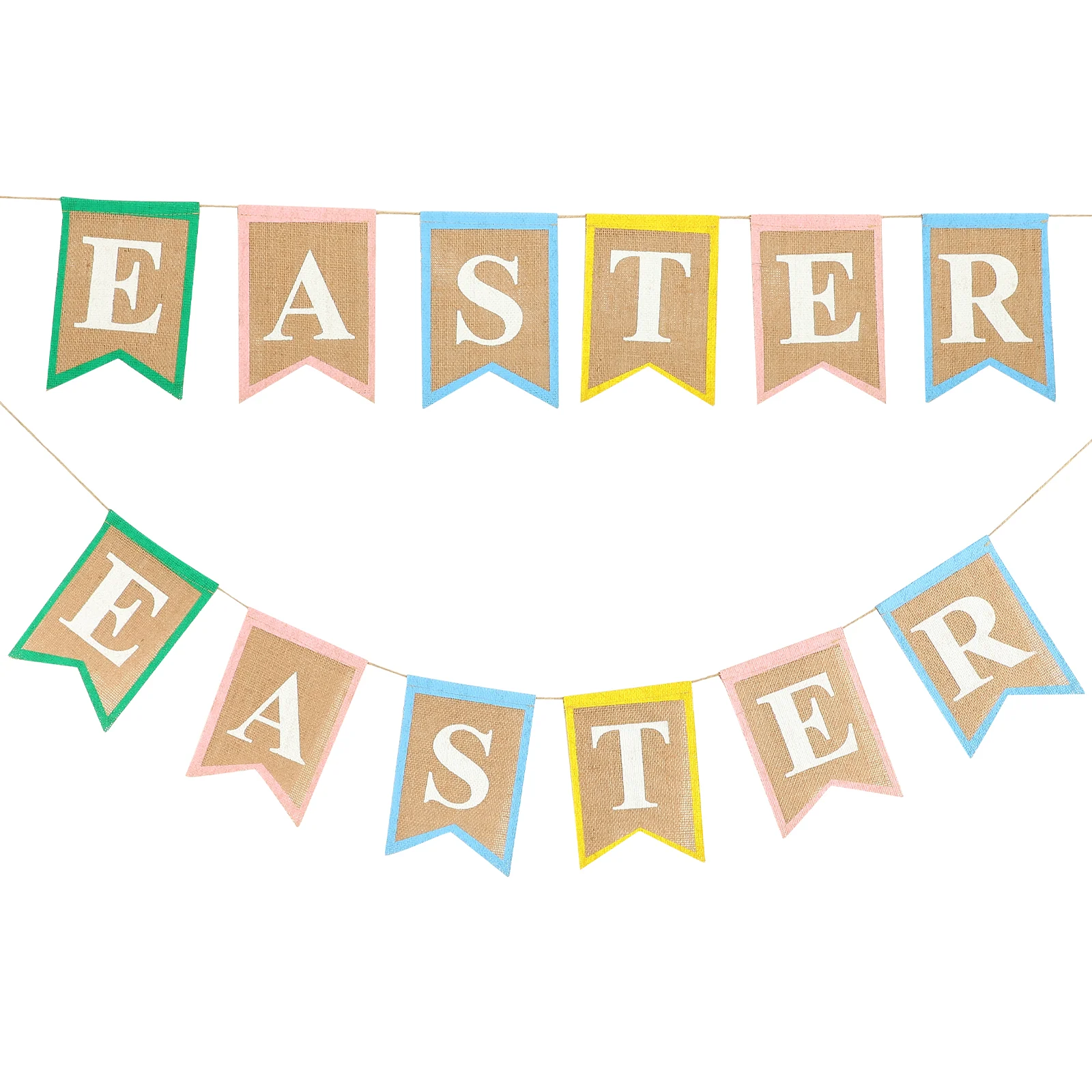 

Easter Banner Garland Hanging Happy Bunting Banners Party Burlap Flags Rabbit Home Props Photography Colorful Backdrop Decors