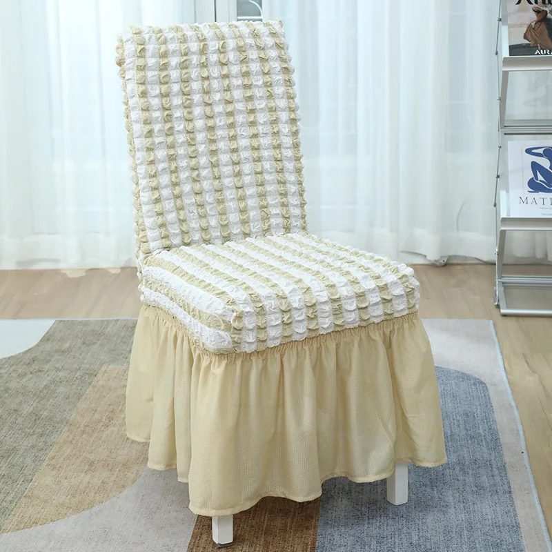 

European Style Chair Cover All Inclusive Elastic Double Color Home Decor Dining Room High Quality Creative Seersucker Textiles
