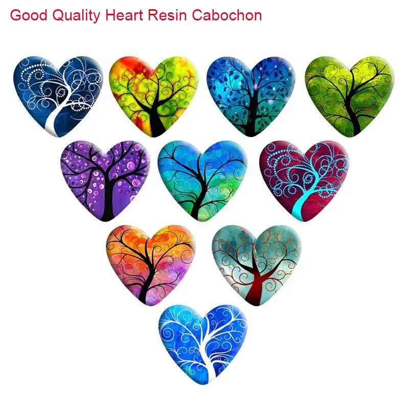 

Tree Of Life Love Heart Resin Cabochon Accessories DIY Earring Hair Phone Sticker Necklace R1020