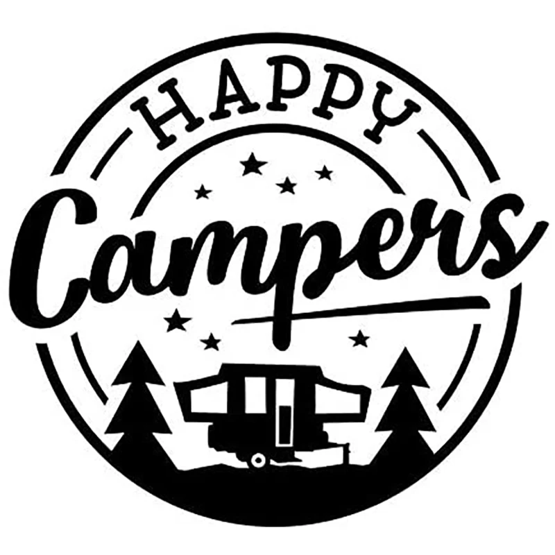 

15cm*15cm Happy Campers Stars Car Sticker Personalized Sunscreen Decal Truck Motorcycle Auto Accessories Decoration PVC