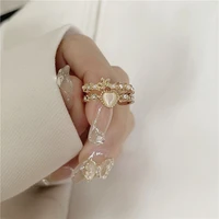 2022 new fashion trend unique design romantic cat eye stone open pearl love index finger ring womens wedding jewelry party gift
