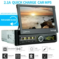 1 din car radio bluetooth mirror link 1din multimedia player touch screen retractable mp5 usb audio stereo 7110s