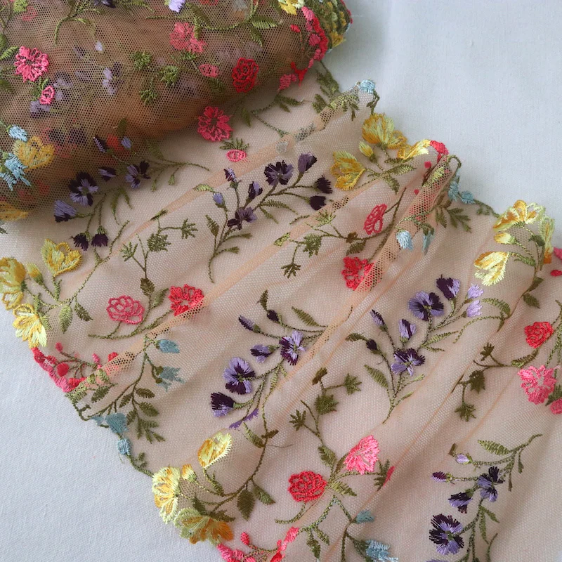 Яркая яркая Цветочная вышивка YLHB217 аксессуары для поделок одежды 1 ярд 21 см | Дом и
