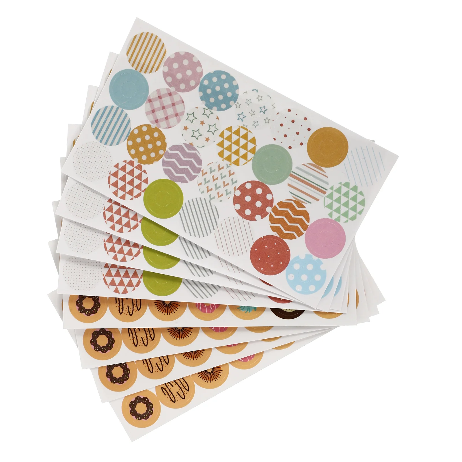 

40 Sheets Christmas Stickers Perforation Adding Loose-leaf Paper Hole Reinforcement Ring Mini Donut Creative