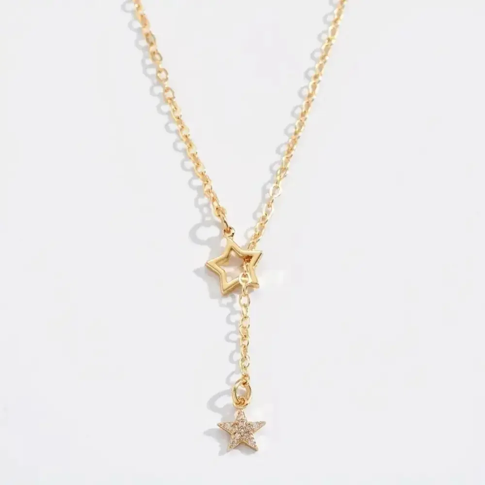 Корейский стиль простота блестящие аксессуары на шею кулон со звездами ожерелья
