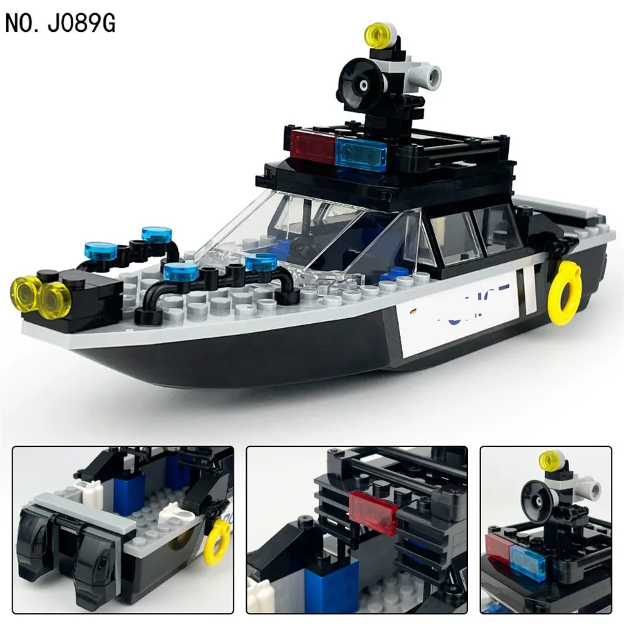 Полицейская лодка из блоков City Series