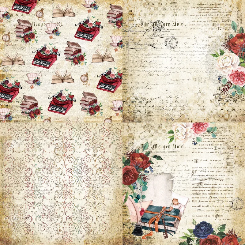 

NEW 12 Sheets Retro Flower Background Papers DIY Scrapbooking Material Gift Wrapping Paper Album Scrapbook Hand Account Decor