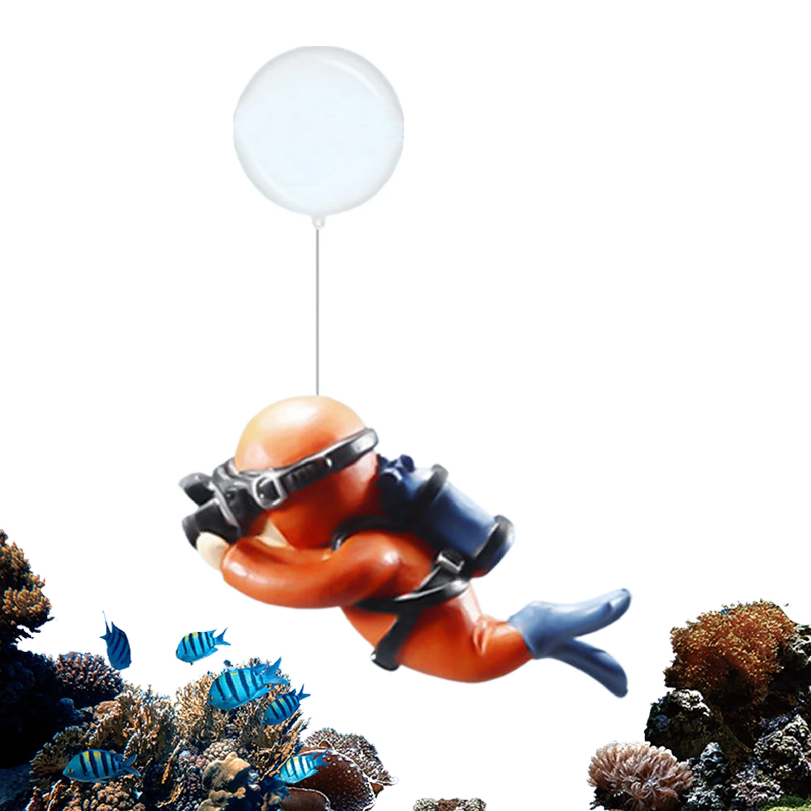 

Diver Aquarium Decorations Floating Resin Diver Ornament Fish Tank Decor Floating Diver Device Fish Tank Accessories Suitable
