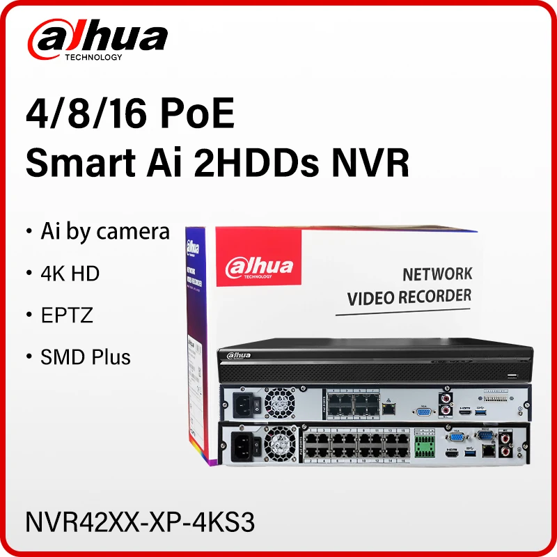 

Dahua 8/16/32-канальный сетевой видеорегистратор 4K 2 HDD