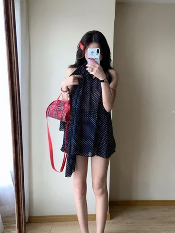 Neploe Корейская офисная женская шифоновая рубашка на шнуровке средней длины, элегантные свободные блузки с бантом в горошек, повседневные милые блузки принцессы