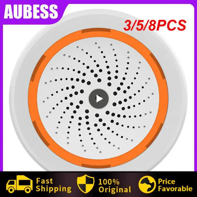 

3/5/8PCS Indoor Sound Light Sensor 40m Zigbee Siren 2 In 1 Sensor Usb 90db Tuya Smart Built-in Siren Alarm