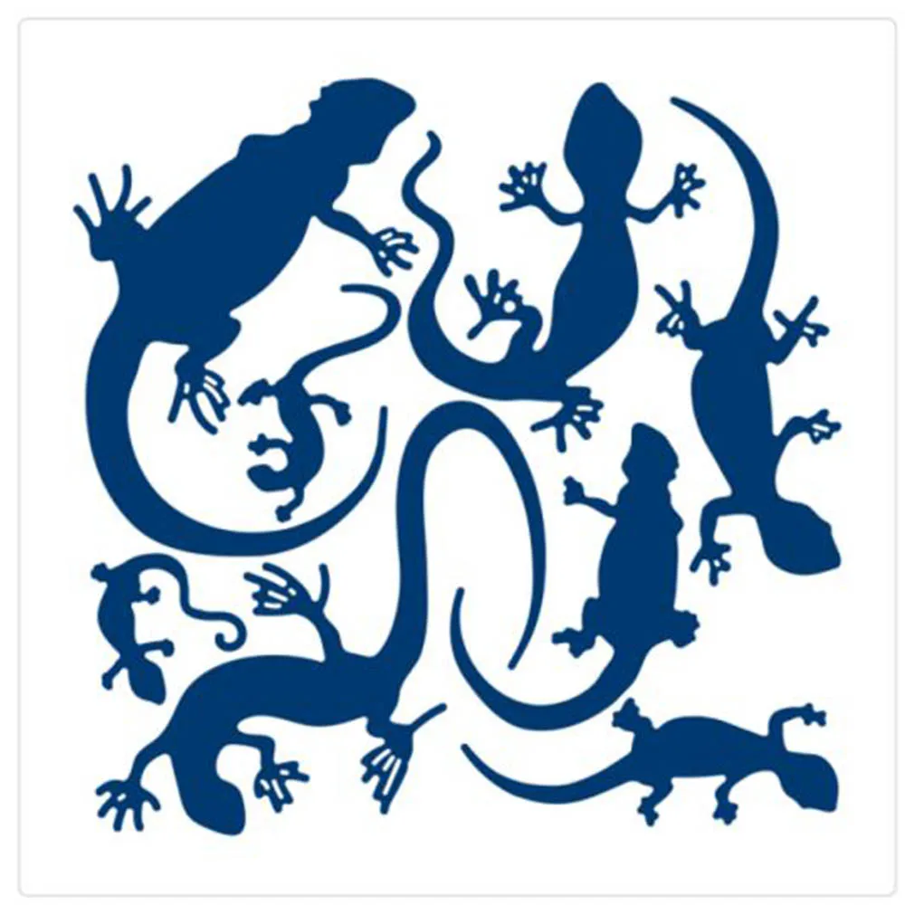 

Scrapbook Decoration Embossing Molds 2022 Christmas Arrival New Metal Cutting Dies Diy Handmade Craft Lizards Silhouette Die Set