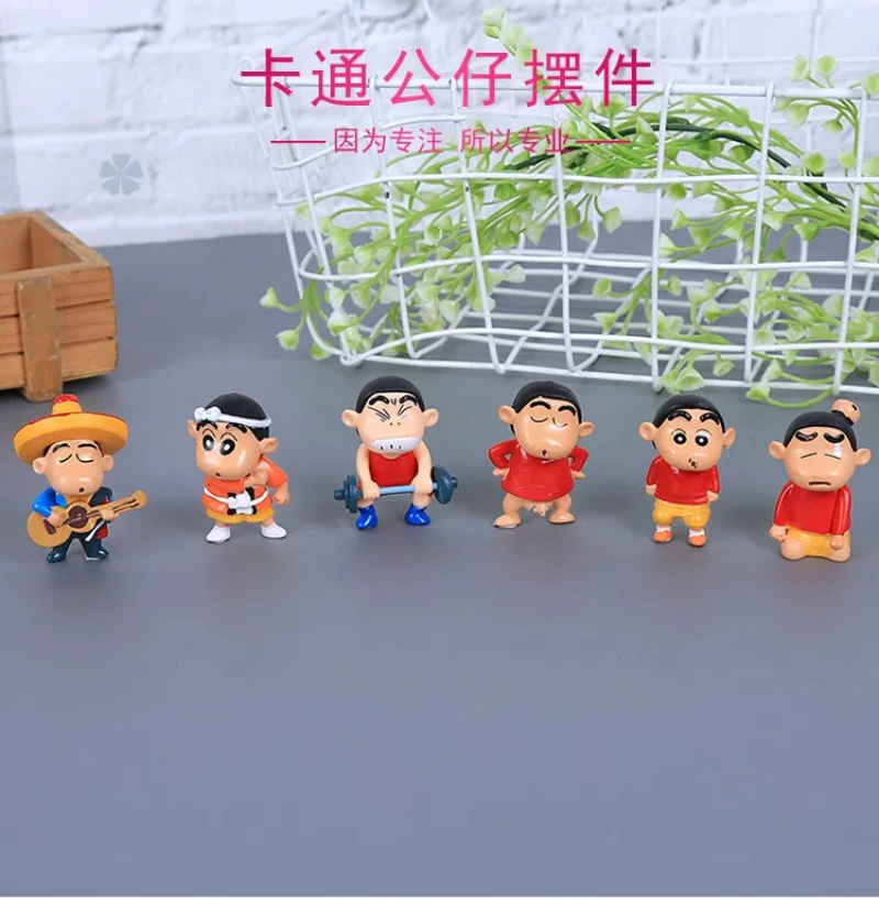 Новинка 6 шт./Набор Аниме карандаш Shin-chan версия мини Экшн-Фигурки ПВХ Модель