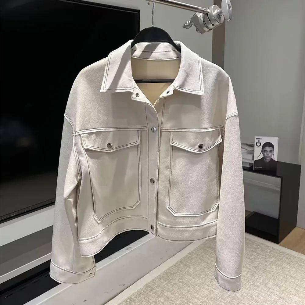 

Женская куртка с длинным рукавом, винтажная верхняя одежда с контрастными нитями и орнаментом, 2023