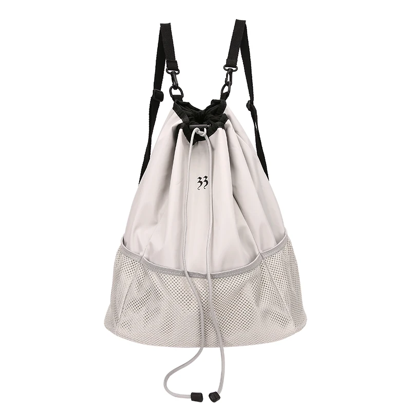 

Серый нейлоновый легкий сетчатый рюкзак большой емкости, женский карманный школьный рюкзак на шнурке, модная женская сумка, большая сумка через плечо