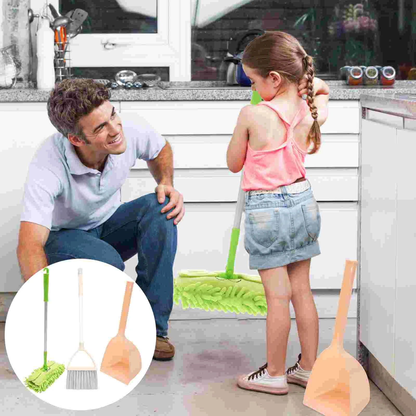 

Set Broom Cleaning Kids Andtoddler Mop Toddlers Dustpan Kit Sweep Toy Toys Collapsible Camping 3 Child