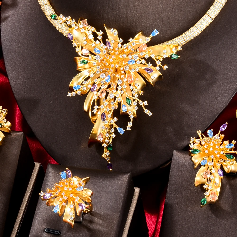 Missvikki оригинальные Роскошные дубайские фейерверки 4 шт. ожерелье браслет серьги