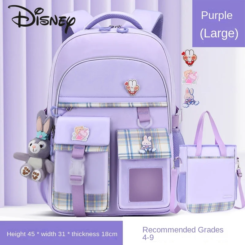 Disney 2023 New Girls' Backpack Fashion High Quality Student Backpack Cartoon Small Fresh Lightweight Girls' School Backpack