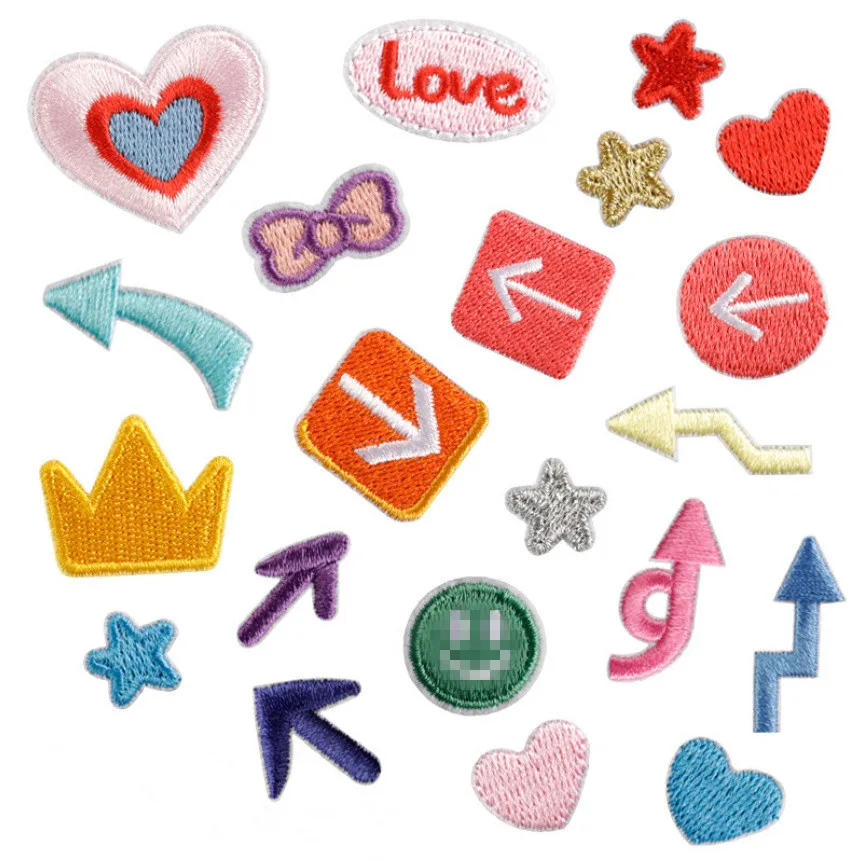 10 шт. банты со звездами любви символы пришивные вышитые нашивки одежда шляпа
